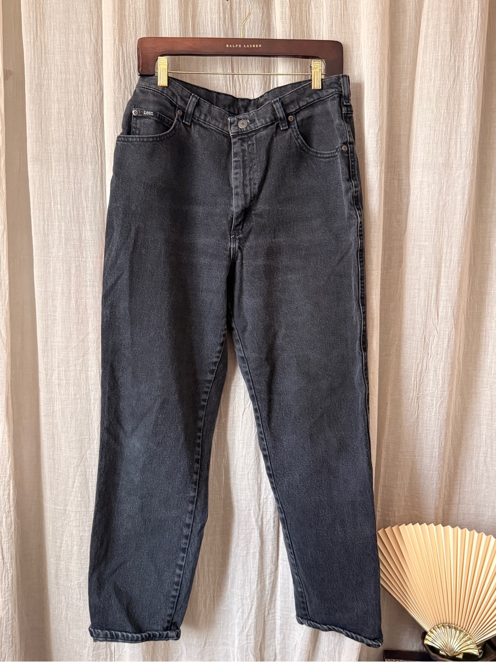 Vintage Lee dark wash high waisted relaxed fit mom denim jeans